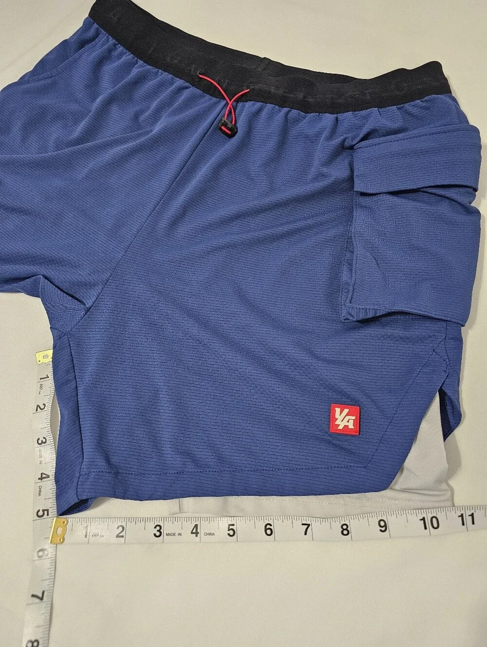 YoungLA Men’s Blue 2-in-1 Cargo Training Shorts Lined Athletic Gym Running M